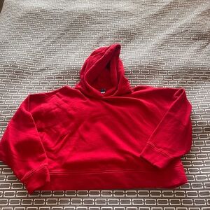 Cropped red Old Navy hoodie